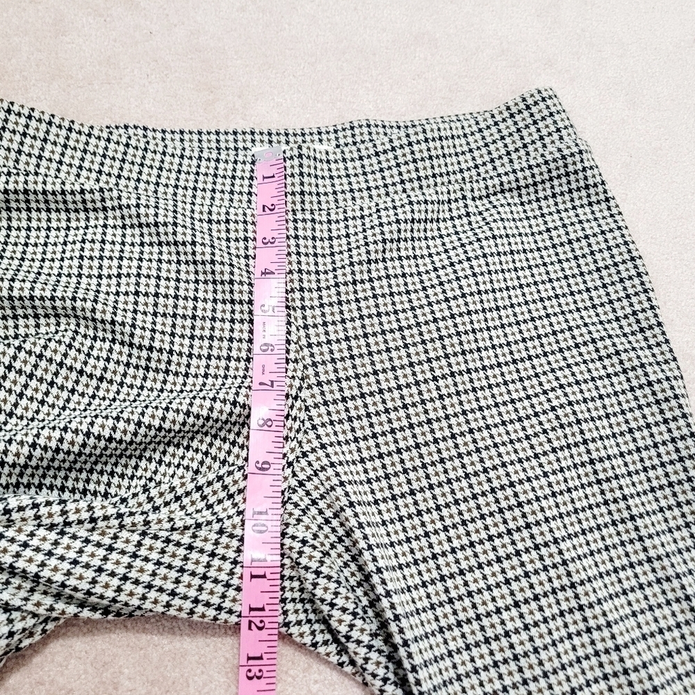 Cooper & Ella Women's Pants Size L Brown Black White Houndstooth Stretch Pullon - Picture 7 of 12